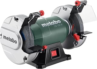 Metabo DS 150 M 6-Inch Bench Grinder 370W Quiet Motor Adjustable Safety Guards Steady Rests Sharpening Grinding