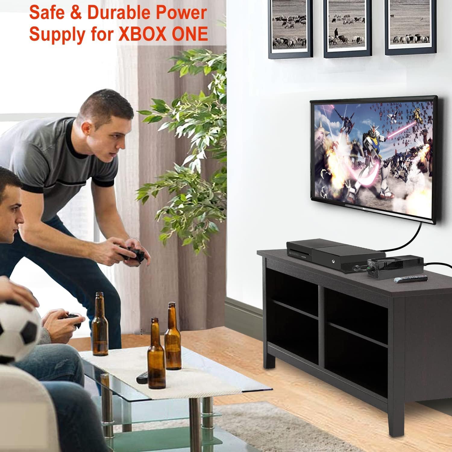 Power Supply Brick for Xbox One with Power Cord,[2022 Enhanced Quieter Version] Great Charger Compatible with Xbox One Console, 100-240V Voltage AC Adapter Accessory Kit with Cable