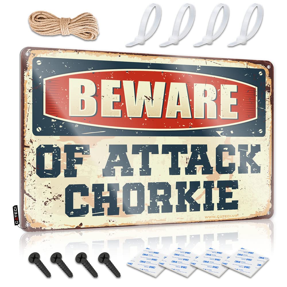 Beware Of Attack Chorkie Sweet Unique - Bathroom Sets Funny Vintage Signs Wall Art Decoration(30X40CM)