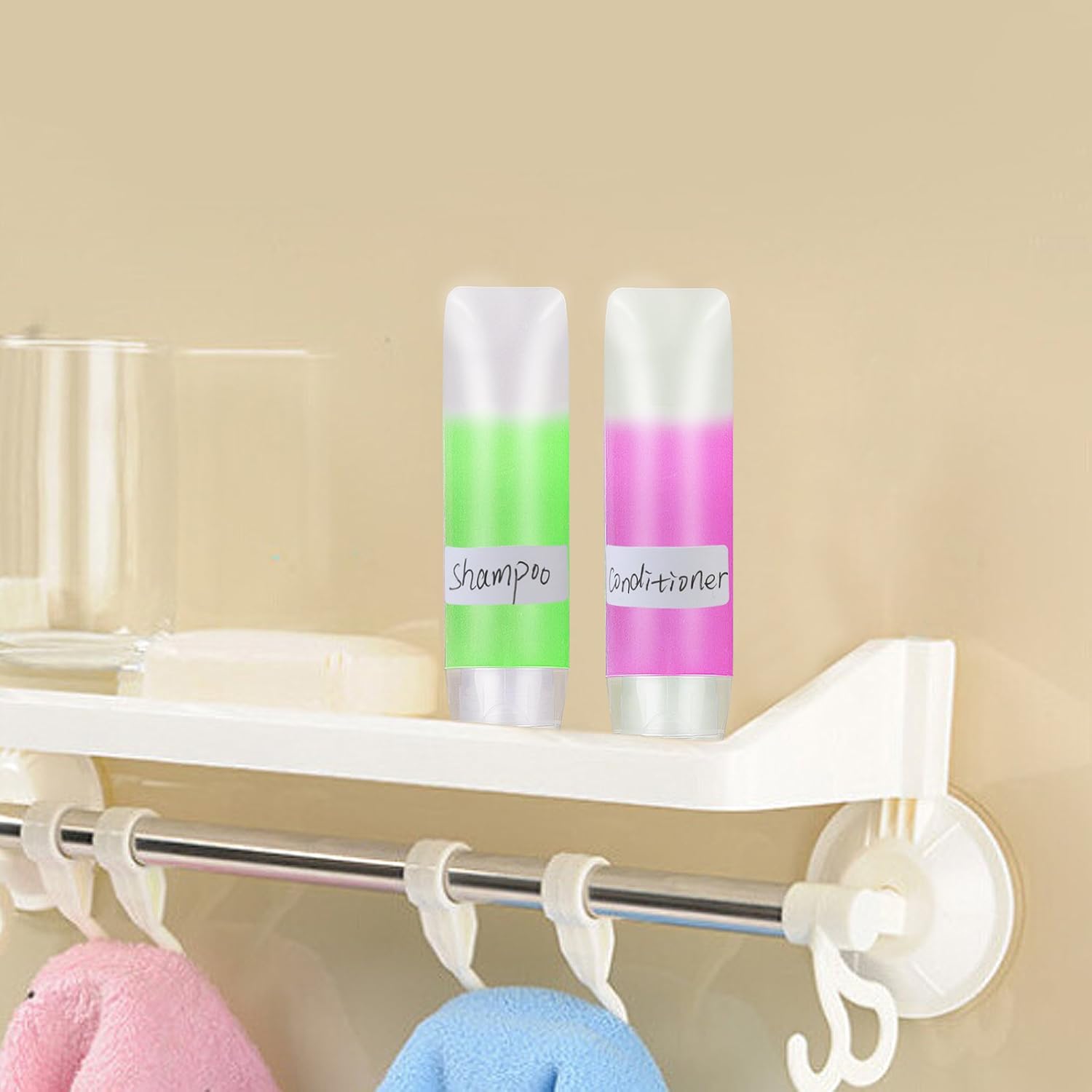 MEZOOM 10 Pcs 30ml/1oz Travel Bottles Plastic Squeeze Bottle Refillable Cosmetic Containers with Flip Caps For Shampoo Conditioner Lotion Toiletries