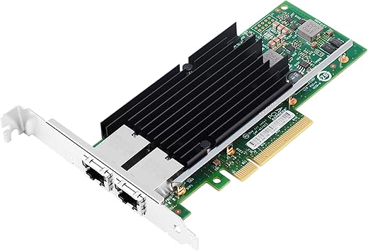 Millennium Technology 10Gb Intel chipset Compatible X540-T2 NIC Dual RJ 45 Port Ethernet Converged Network Adapter PCIe x8 with Intel X540T2 Chipset
