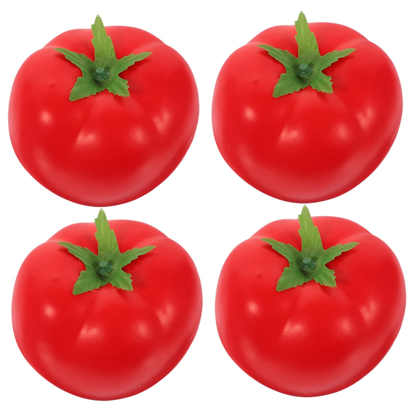 DECHOUS 4pcs Imitation Tomato Fruit Plants Fruit Decorations Food Decor Fake Foam Tomato Simulated Vegetable Models Artificial Tomato Plastic Red Fake Dish Toddler Vegetable Fruit Decor