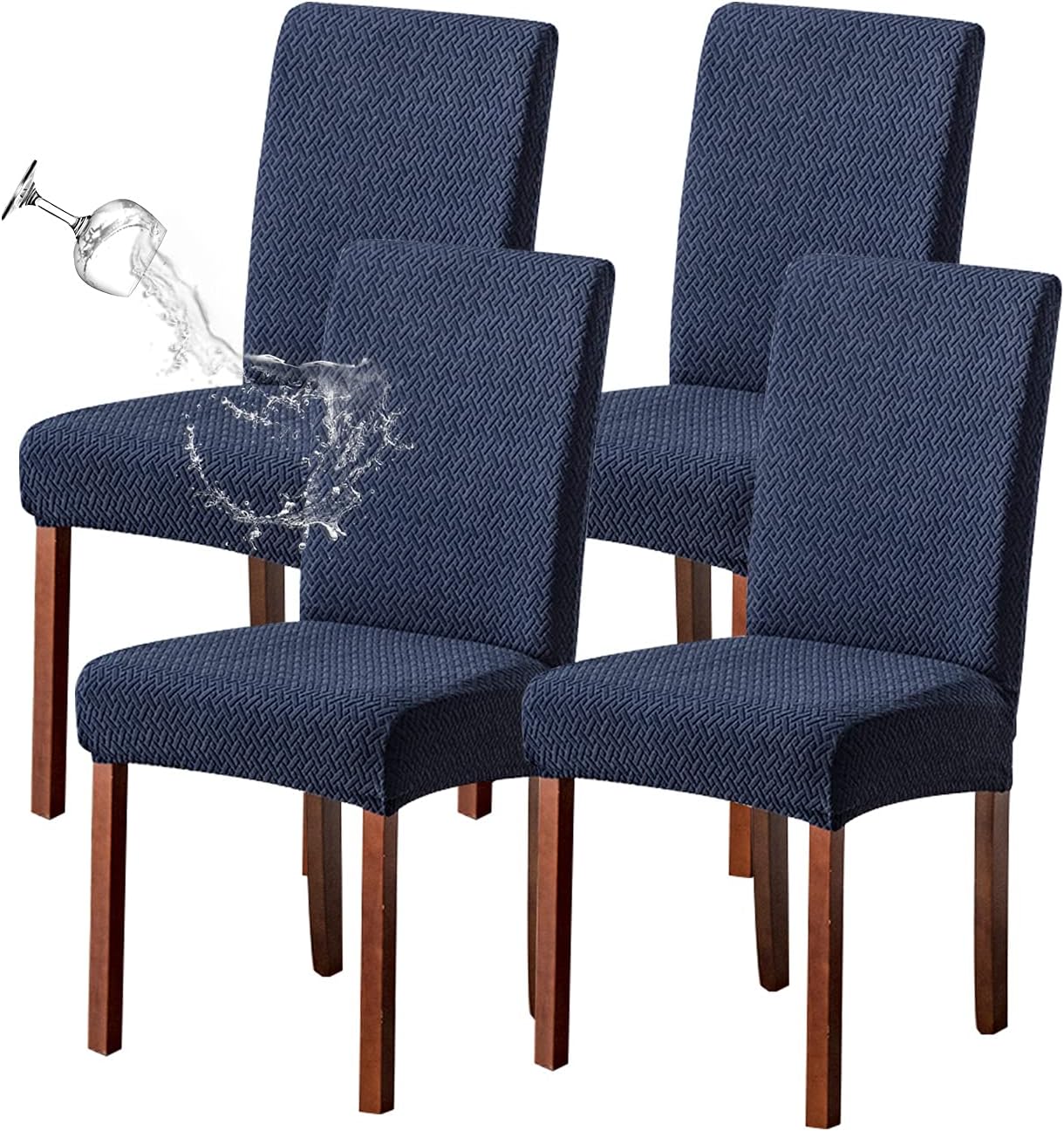 Genina Waterproof Chair Covers for Dining Room Set of 4 Kitchen Chair Covers Parson