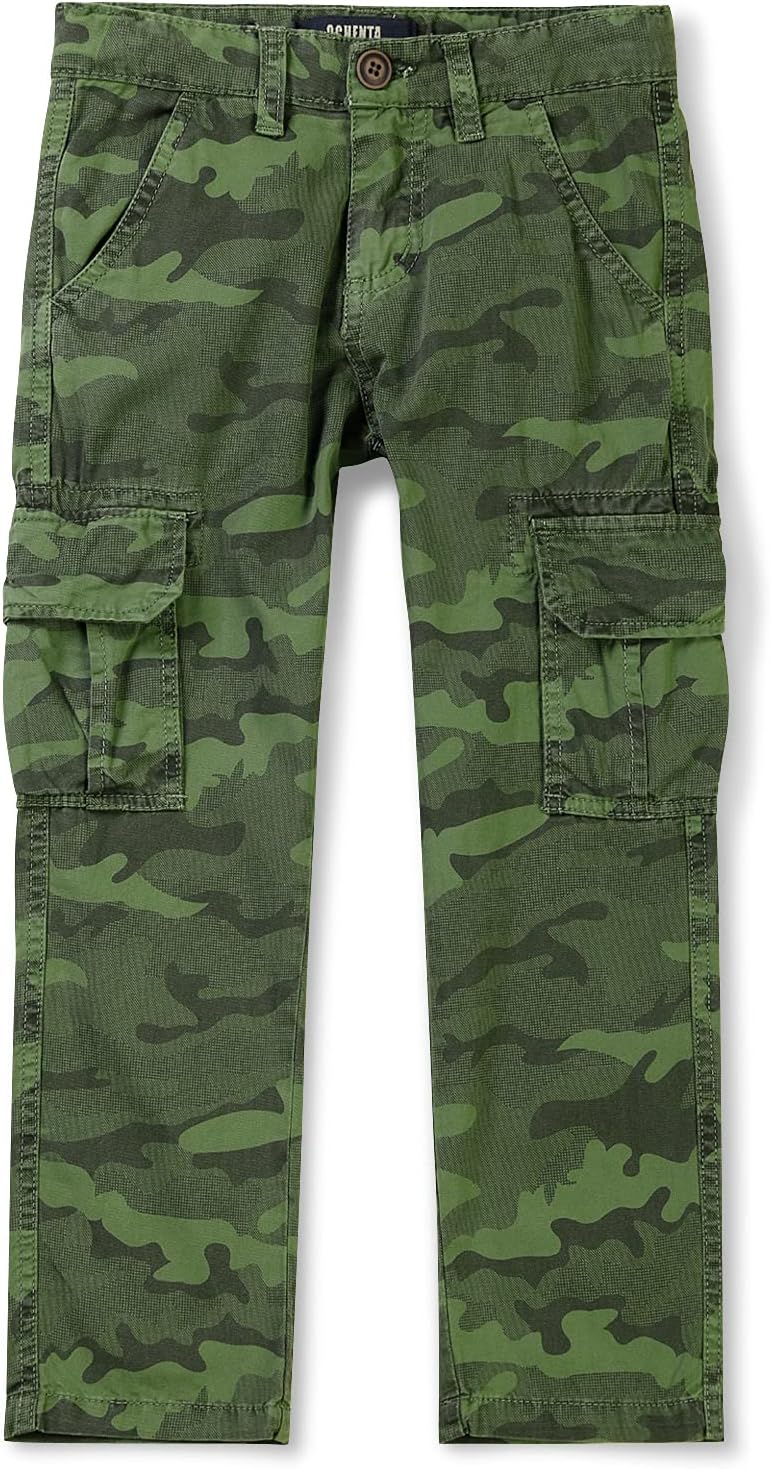 Mesinsefra Boys' Cargo Pants,Casual Military Multi Pocket Combat Trousers