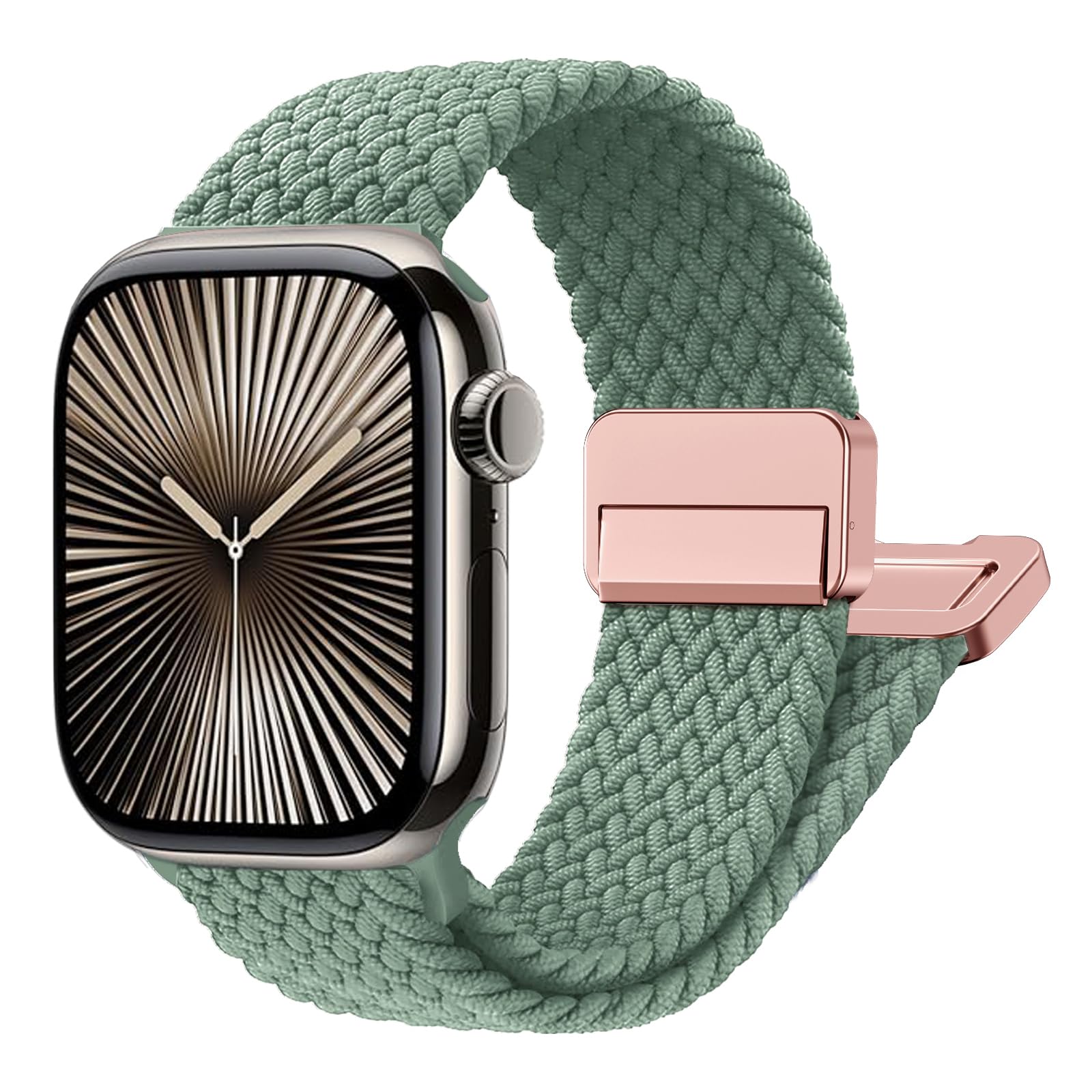 Photo 1 of Magnetic Braided Stretchy Loop - Compatible with Apple Watch Band 42mm 46mm 40mm 41mm 44mm 45mm 38mm Ultra 3/2 49mm Women Men,Elastic Woven Fabric Nylon Strap for iWatch 11 10 9 8 7 6 5 4 3 SE Ultra