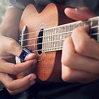 Vista 4 de Frienda Púas de dedo para pulgar, palillos planos, púas de guitarra de mano de celuloide