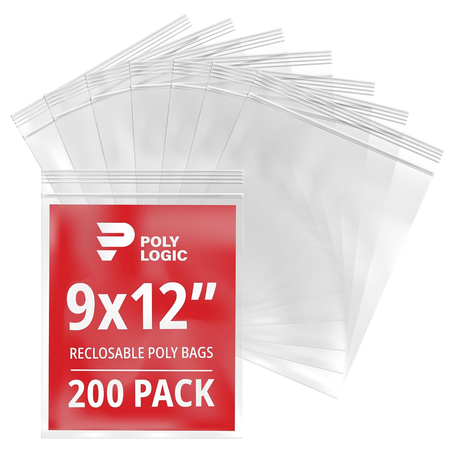 Clear 12" x 15" Reclosable Poly Mailer Bags 4 Mil Thick (200-Pack) | Plastic Resealable Polybags for Shipping, Mailing, Packaging & Storage | Large Poly Mailers Heavy-Duty