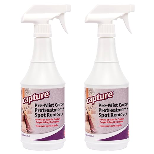 Capture Pre-Mist Soil Release for Carpet Dry Cleaner - Carpet Cleaning Pre Spray - Loosen Juice, Coffee & Wine Spill and Tough Rug Stains Eliminator - Multi-Purpose Cleaning Essentials (2 Pack)