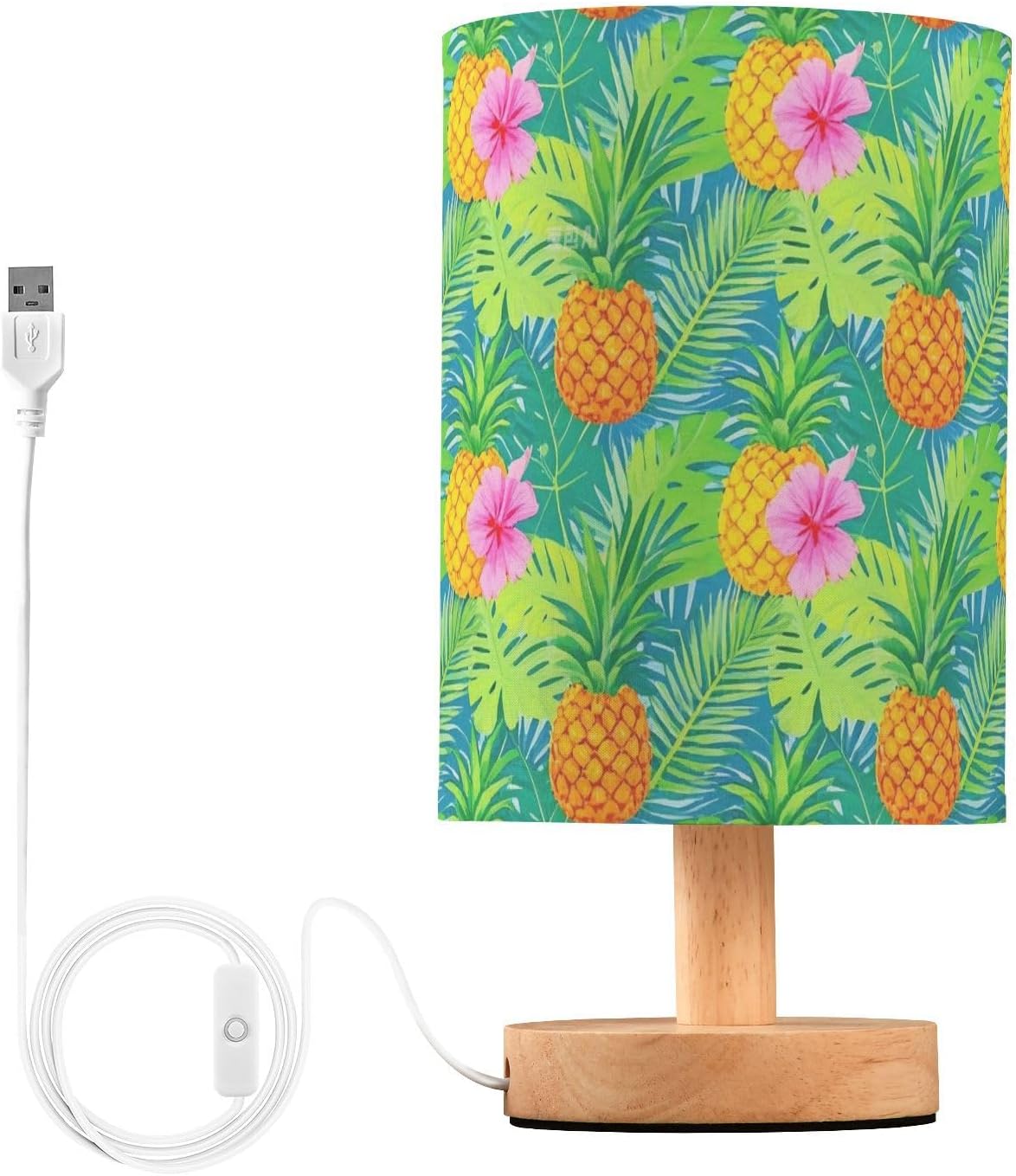 Summer Pineapple Palm Leaf Green Led Desk Lamp Decorative Night Light for Nightstand Table Lamps for Boys Minimalist para habitacion modernas