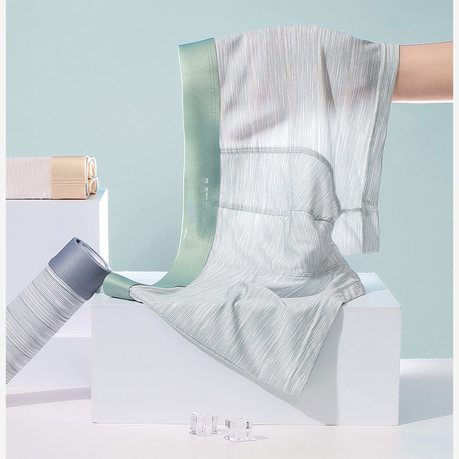 Ice Silk majtki męskie lekkie, ultracienkie, oddychające bokserki 3D, ergonomiczna konstrukcja, duża przestrzeń odpowiednie na wycieczki służbowe, sporty na świeżym powietrzu i kolarstwo