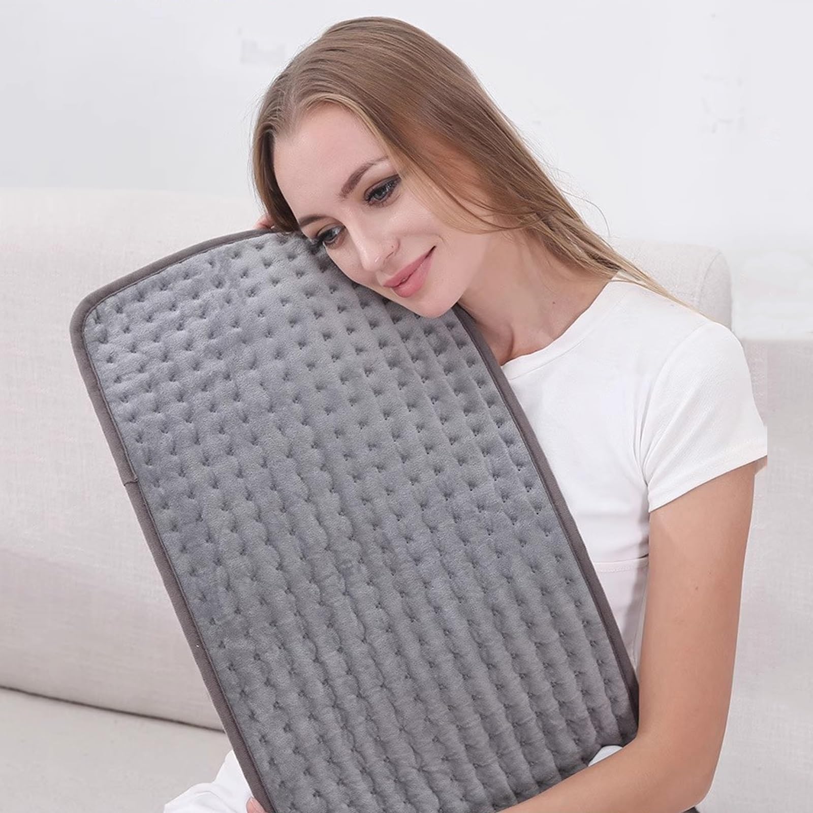 Almohadilla Térmica Portátil para Cuello, Hombros y Espalda, Manta Electrica para Invierno, 9 Niveles y 4 Tiempo, para Usar en Casa o en la Oficina(16.9x39.3in/50x100cm)