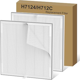 H7124 Replacement Filter for GoveeLife H7124 & H712C Smart Air Purifier | 3-IN-1 H13 True HEPA Filter, Washable Nylon Pre-Filters, Replace Part # H7124-RF and H712C-RF, 2 Pack
