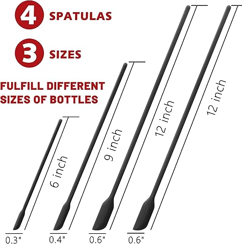 Miniatura 6 de Anaeat Mini Espátulas de Silicona - Juego de 4 Raspadores Pequeños Multifuncionales para Cocina Agitador de Loción Espátula Pequeña de Maquillaje y