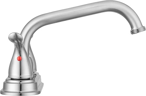 Miniatura 6 de Pacific Bay Treviso - Grifo para fregadero de lavandería, extremo de manguera de latón roscado, boquilla giratoria, palancas de 2 manijas, juego