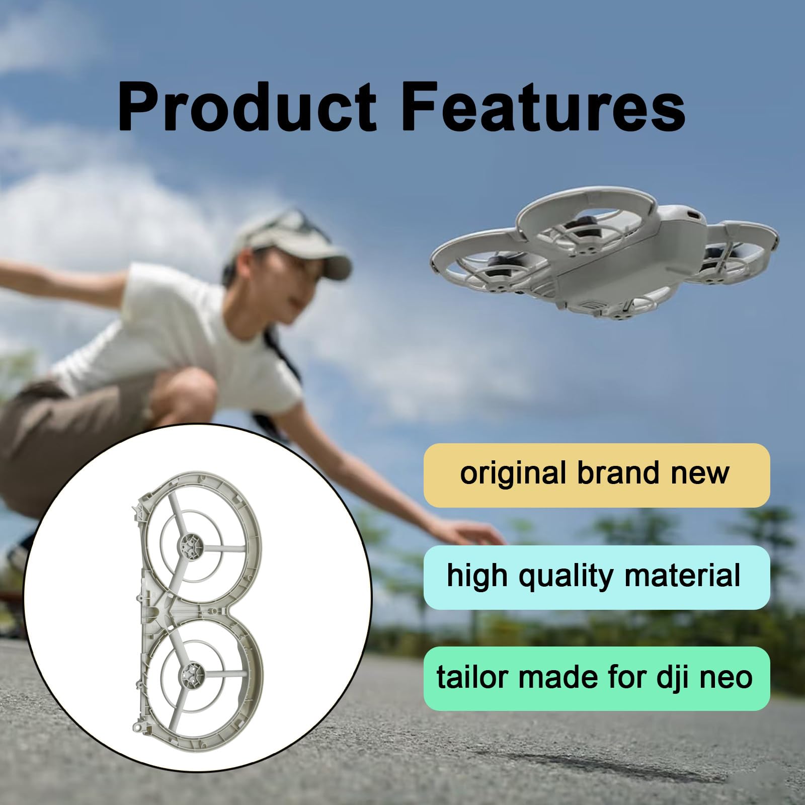 ZWLLKJGS Bottom Shell Replacement Compatible With Dji Neo,Right Propeller Blade Guard Lower Cover,Drone Body Repair Kit Gray (Left or Right) - Image 3