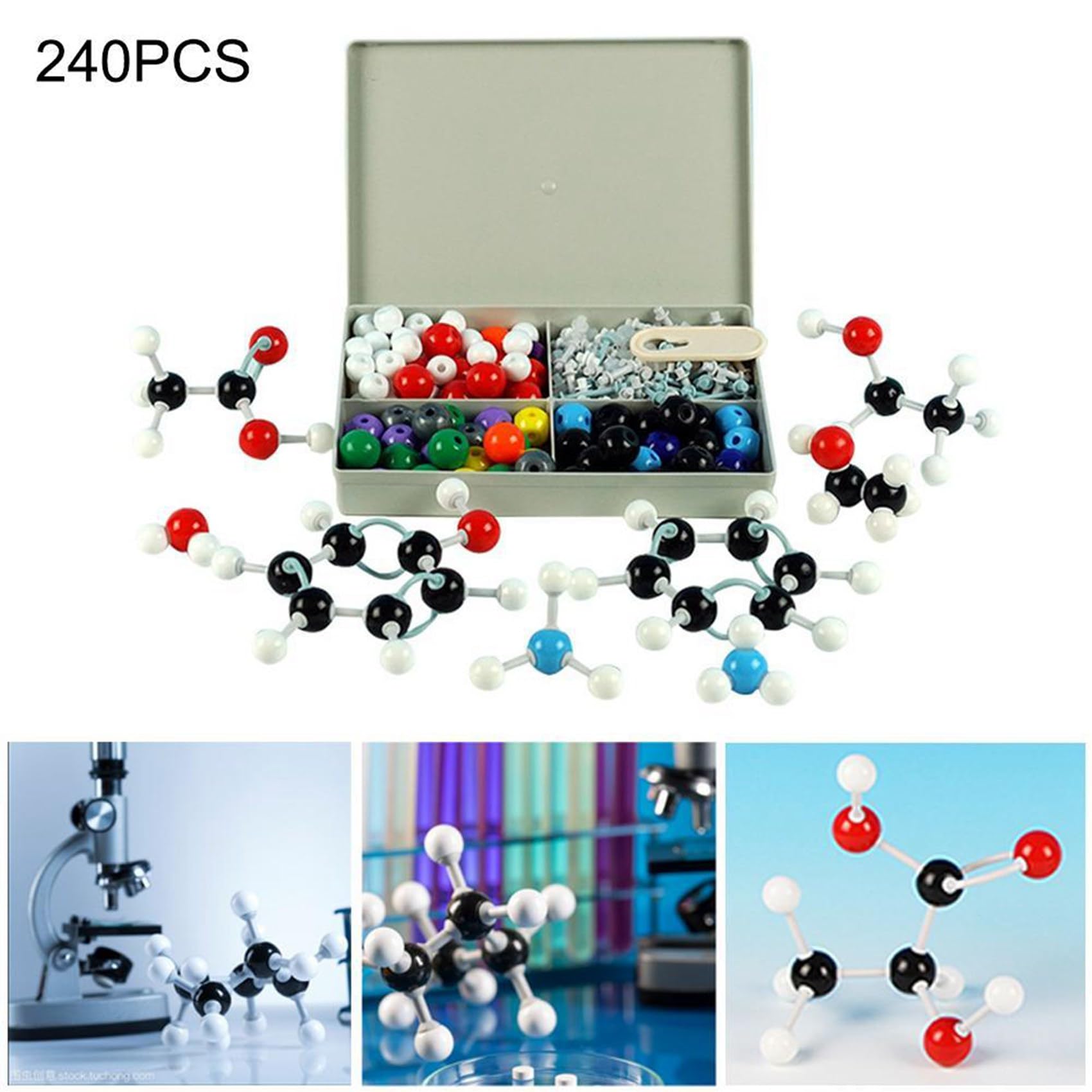 ISTOVO Molekulares Modellbausatz, organische Chemie, Molekularelektronen, Orbitalmodell, Chemiehilfe, Werkzeug für Chemieunterricht, 960-teilig