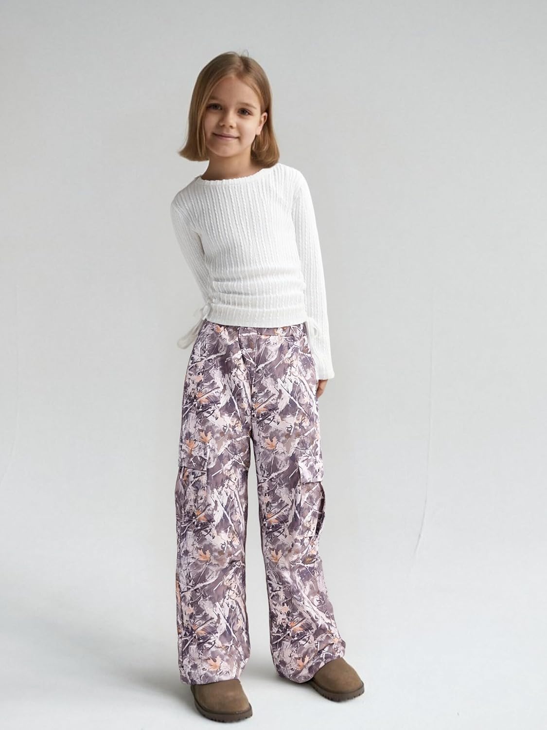 Tween Girls Clothes 2 Piece Long Sleeve Top + Cargo Pants, Teen Girls Fall Clothing Set, Sizes 7-15 Years - Image 2