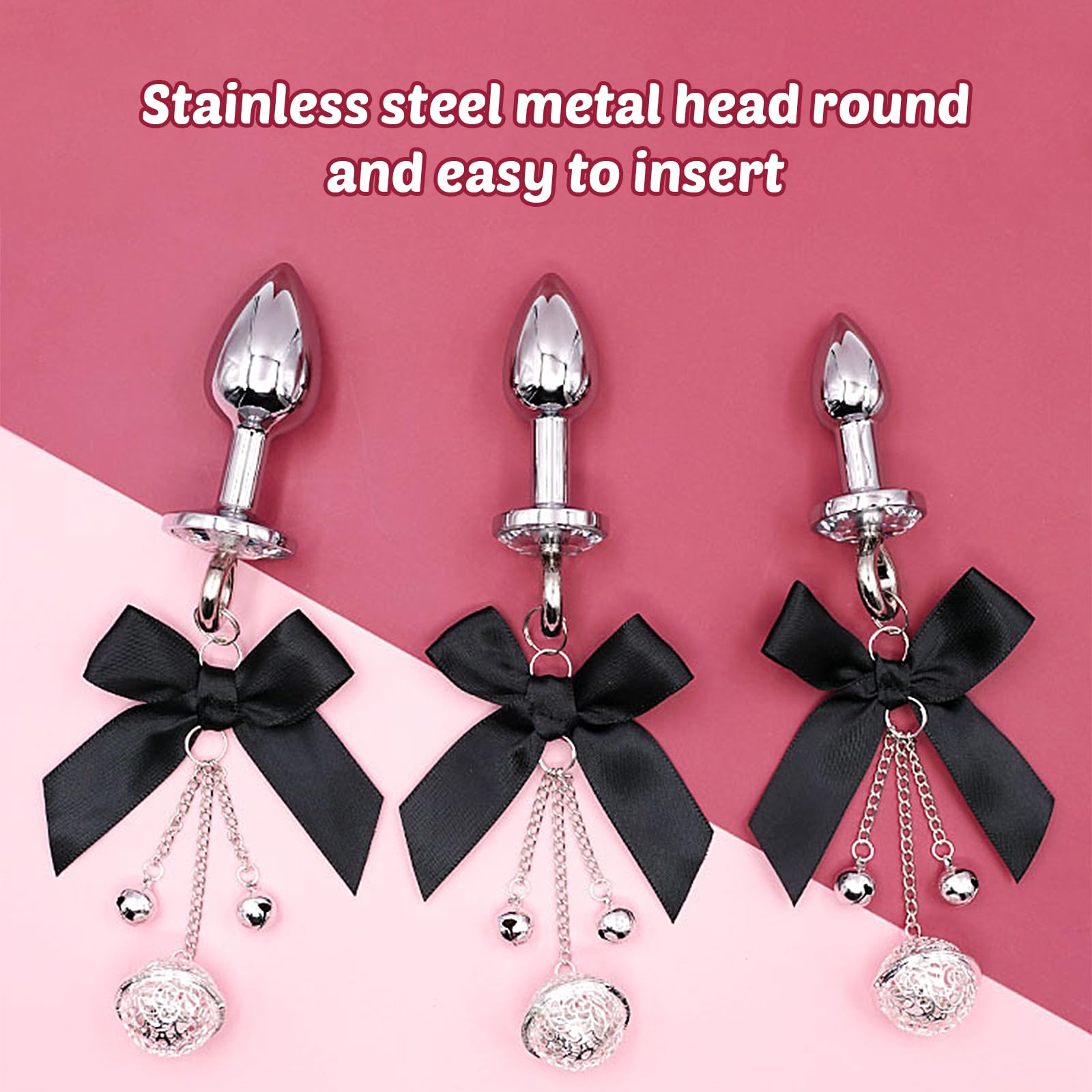 Luxury Stainless Steel Metal Anal Trainer Jewel Butt Plug SM Small Bell Adult Anal Plugs(M): A M