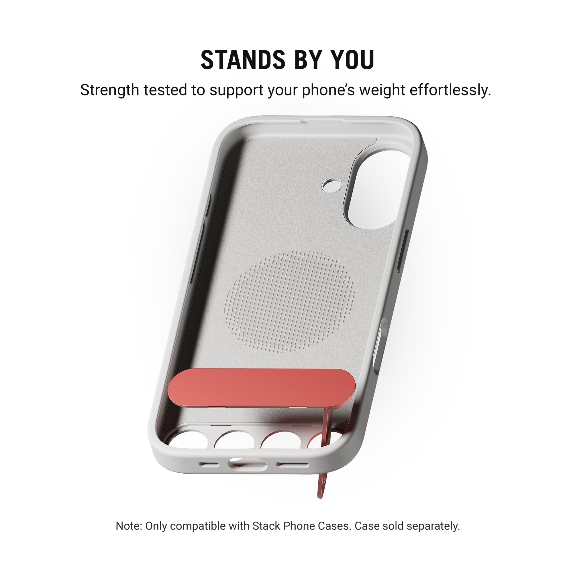 DailyObjects Stack Phone Kickstand/Phone Stand/Mobile Holder, Vertical and Horizontal Stand, Adjustable Angle, Compatible with iPhone - Coral Red — Amazon image 6