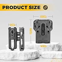 Vista 5 de Funda de cartucho de Kydex, Forcenter - Portacargador para cinturón OWB para cartuchos de 9mm/.40 de una sola y doble pila - Dispositivo
