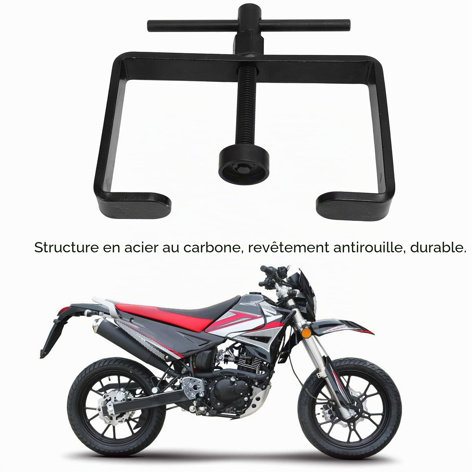 Outil de Compression de Ressort D'embrayage, Compresseur de Ressort D'embrayage de 125 à 155 Mm, Outil D'installation Universel pour Motos, Scooters de 50 à 250