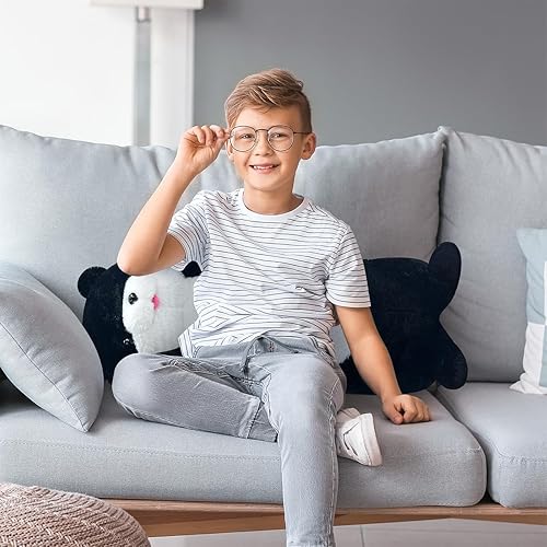 Miniatura 4 de Almohada corporal larga de felpa de gato negro de 26 pulgadas, peluche de gato gigante, peluches de Halloween, lindo y suave bebé con peso de nutria