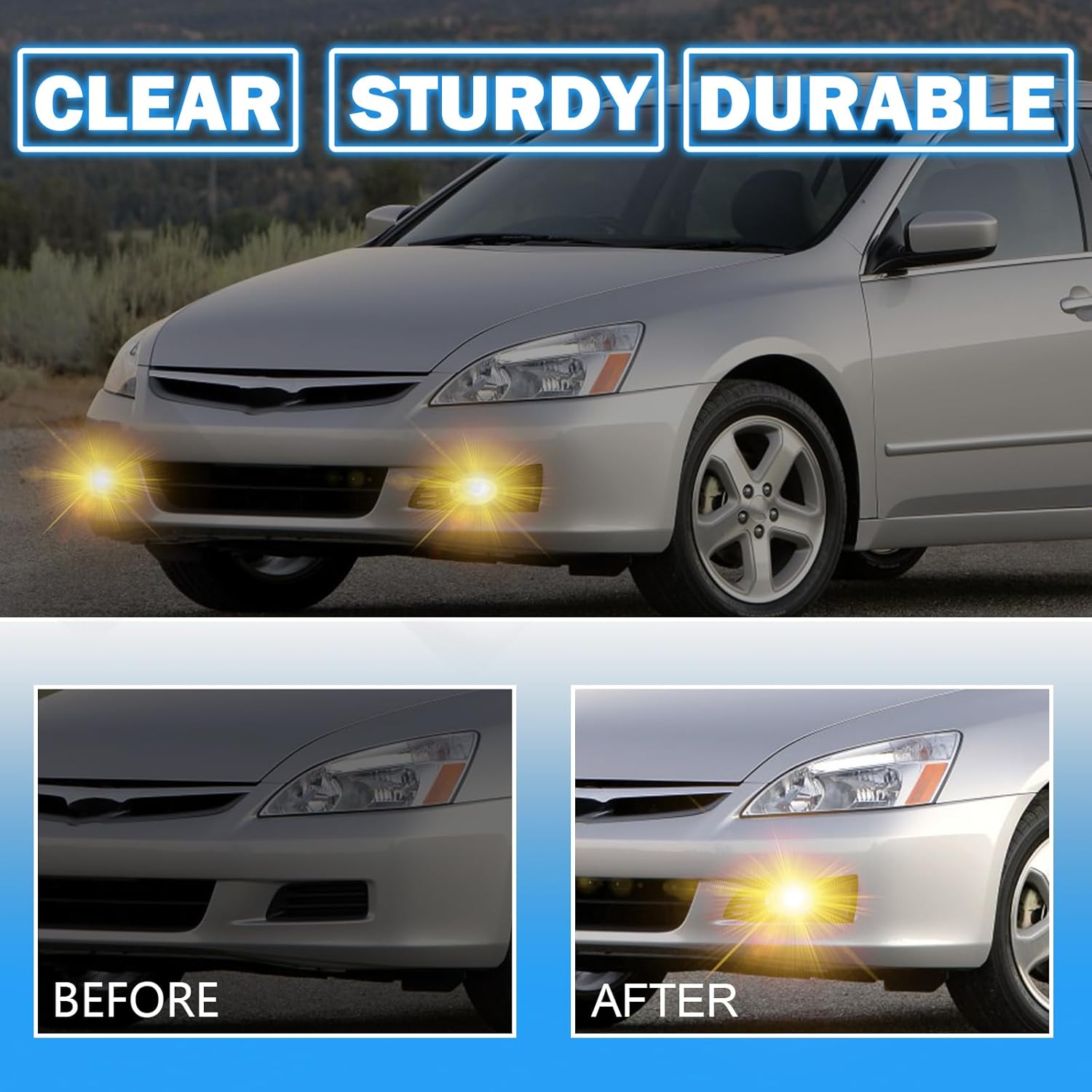 Fog Lights Compatible with 2003 2004 2005 Honda Accord 2 Door Coupe, A Pair Of Driving Fog Lights With Wiring Harness(Clear Lens)