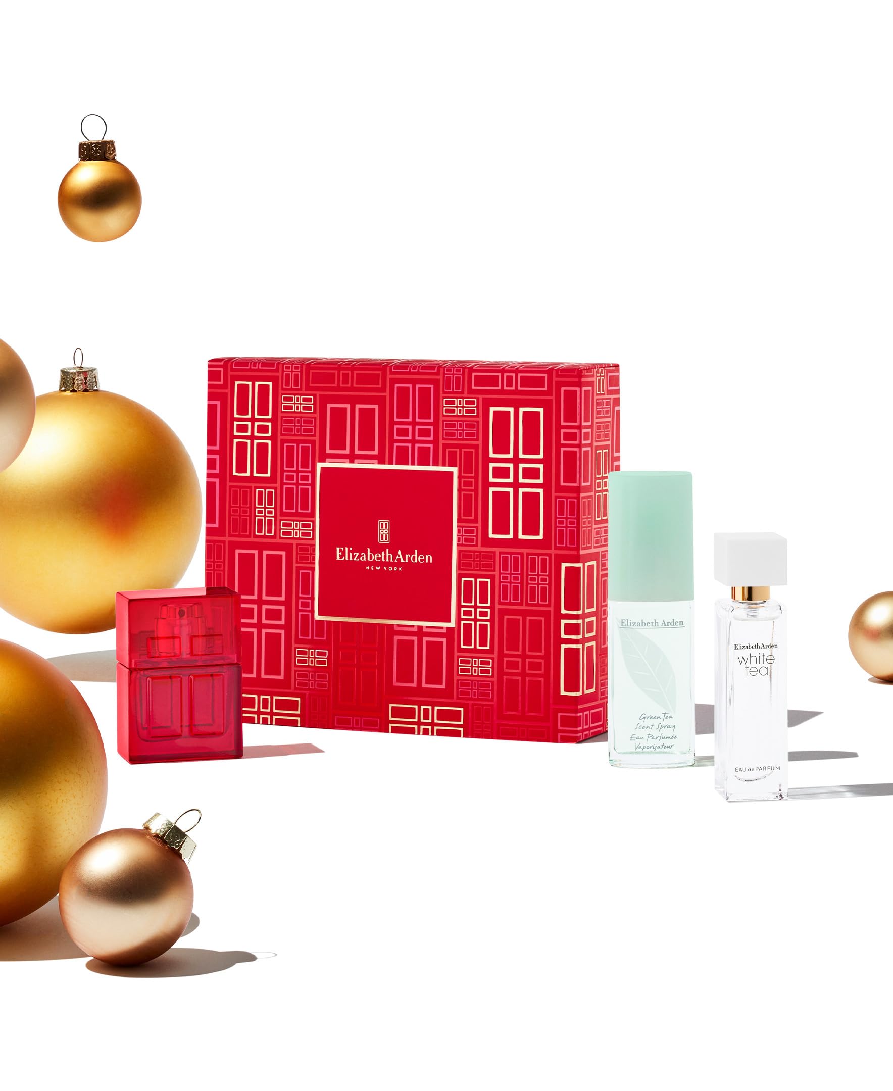 Elizabeth Arden Coffret Trio Prestige, Parfum pour Femme, Red Door, Green Tea et White Tea, Parfums Miniatures, Cadeau pour Femme