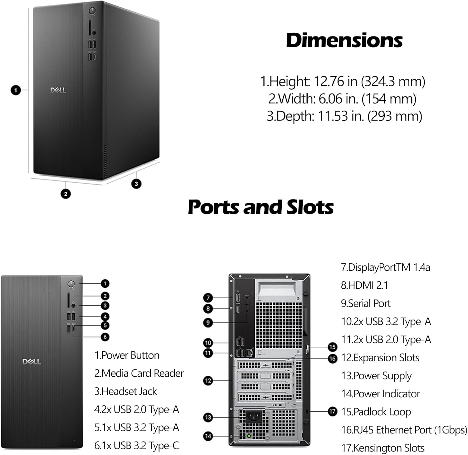 Dell ECT1250 Slim Tower Desktop(2025) - Intel Core Ultra 5 225(10 Cores, Up to 4.9GHz), Intel UHD Graphics, Wi-Fi 6, BT 5.4, Windows 11 Pro, Keyboard & Mouse & Accessories(32GB DDR5 RAM, 1TB SSD) - Image 6