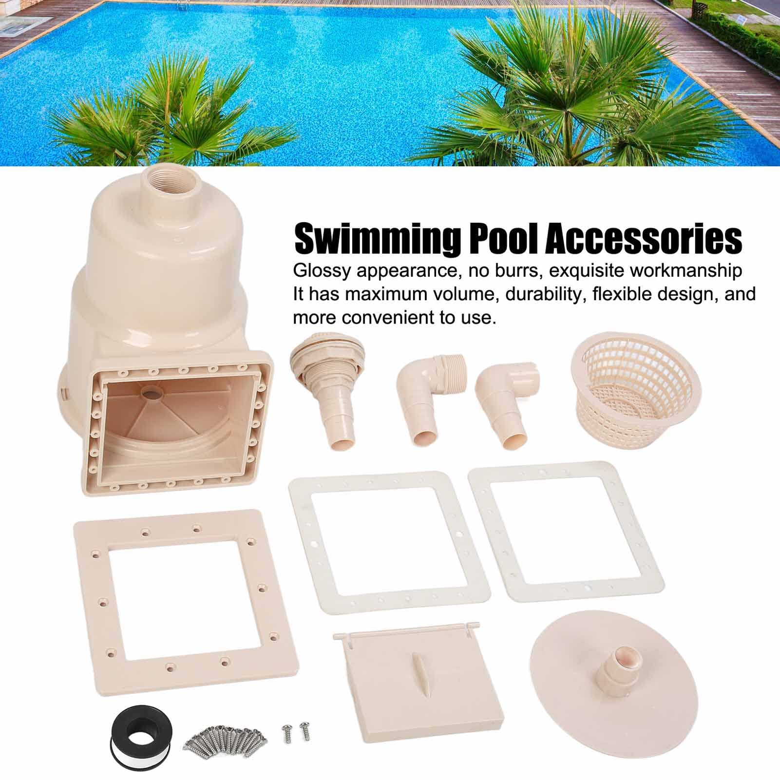 Skimmer basenowy 1,5 cala, gładkie wykończenie bez zadziorów, zapobiega zatykaniu, odpieniacz do basenu do domu/komercyjnego/SPA, łatwa instalacja, 9-częściowy zestaw