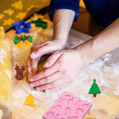 Miniatura 4 de Moldes de silicona para muñeco de nieve de Navidad, calcetines de árbol de Navidad, moldes de chocolate para decoración de pasteles, decoración de