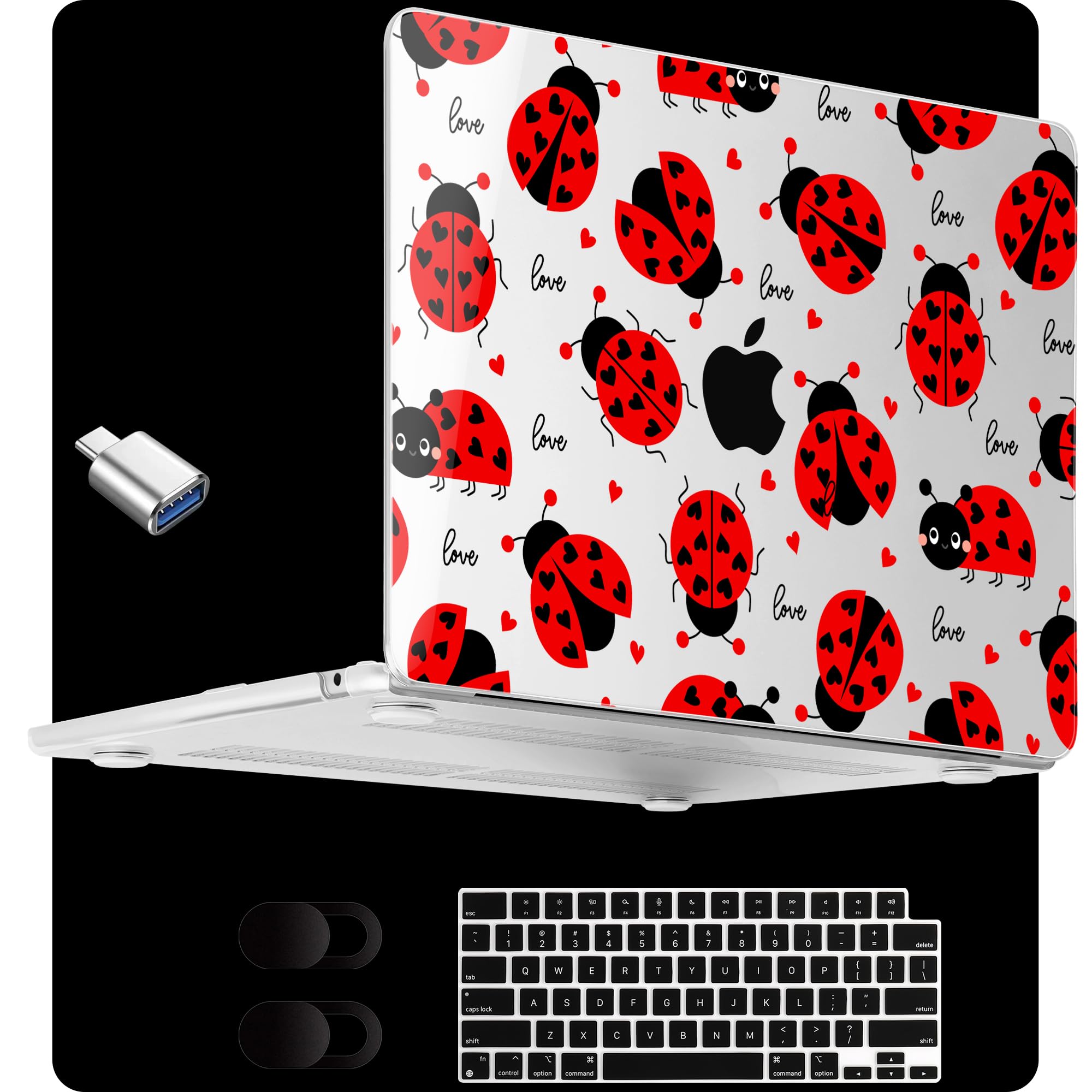 MEEgoodo for MacBook Air 15 inch Case (M4/M3/M2) 2025 2024 2023, Cover Fit Model(A3241/A3114/A2941) for 15.3-inch Laptop, Clear Shell with TPU