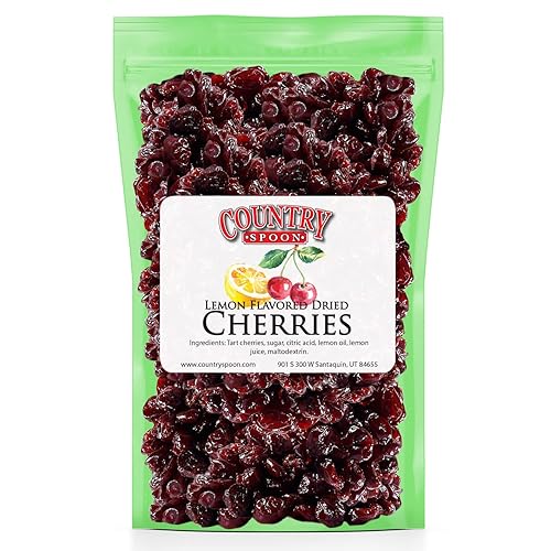 Country Spoon Cerezas Montmorency secas de la tarta, bolsa de 16 onzas, sabor natural con limón, saludable y delicioso aperitivo!