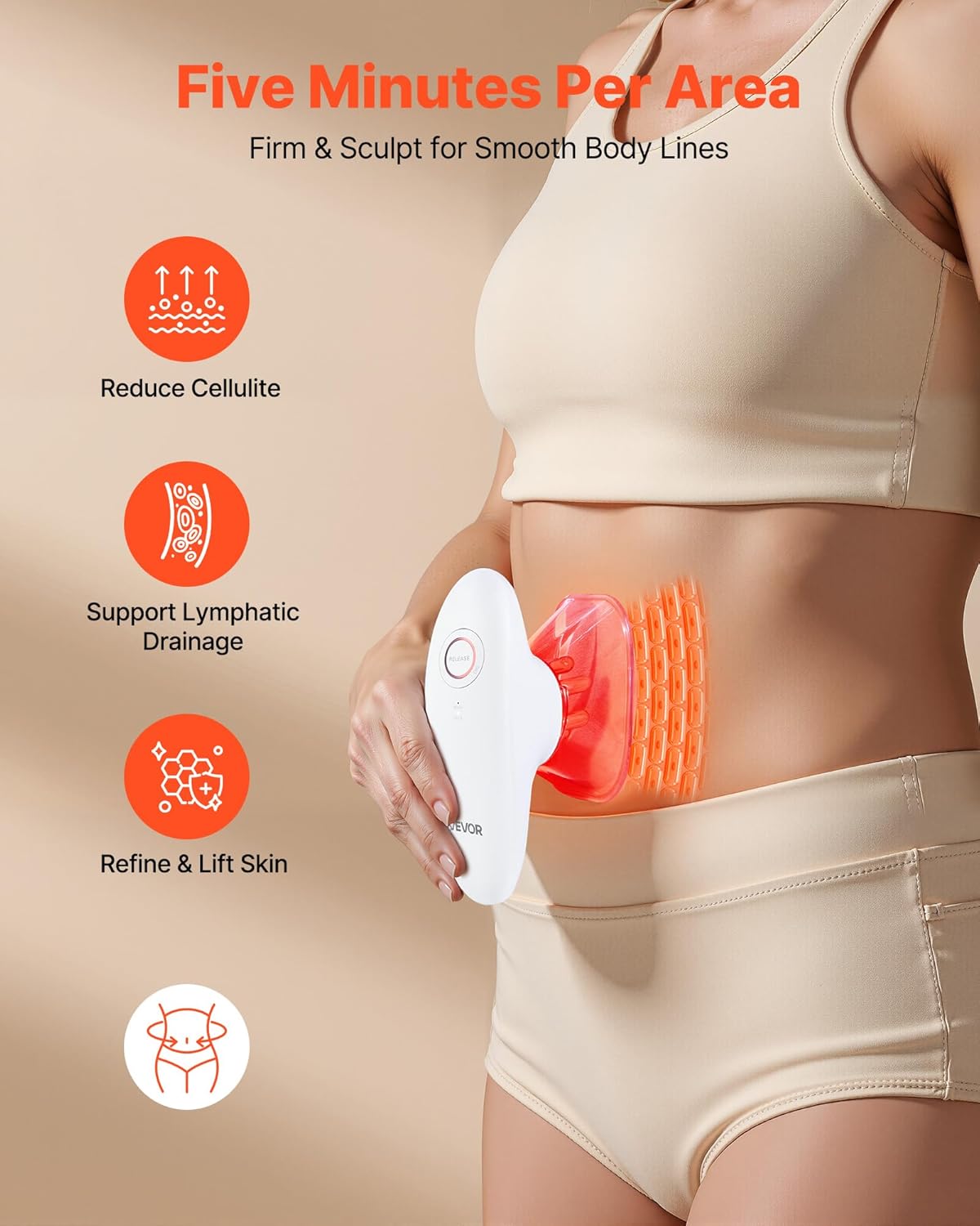 VEVOR Body Sculpting Machine, 3-in-1 Electric Cellulite Massager with 3 Adjustable Functional Modes, Skin Tightening Cupping Therapy Tool with 60 Min Wireless Use, for Back, Belly, Waist, Arms, Legs