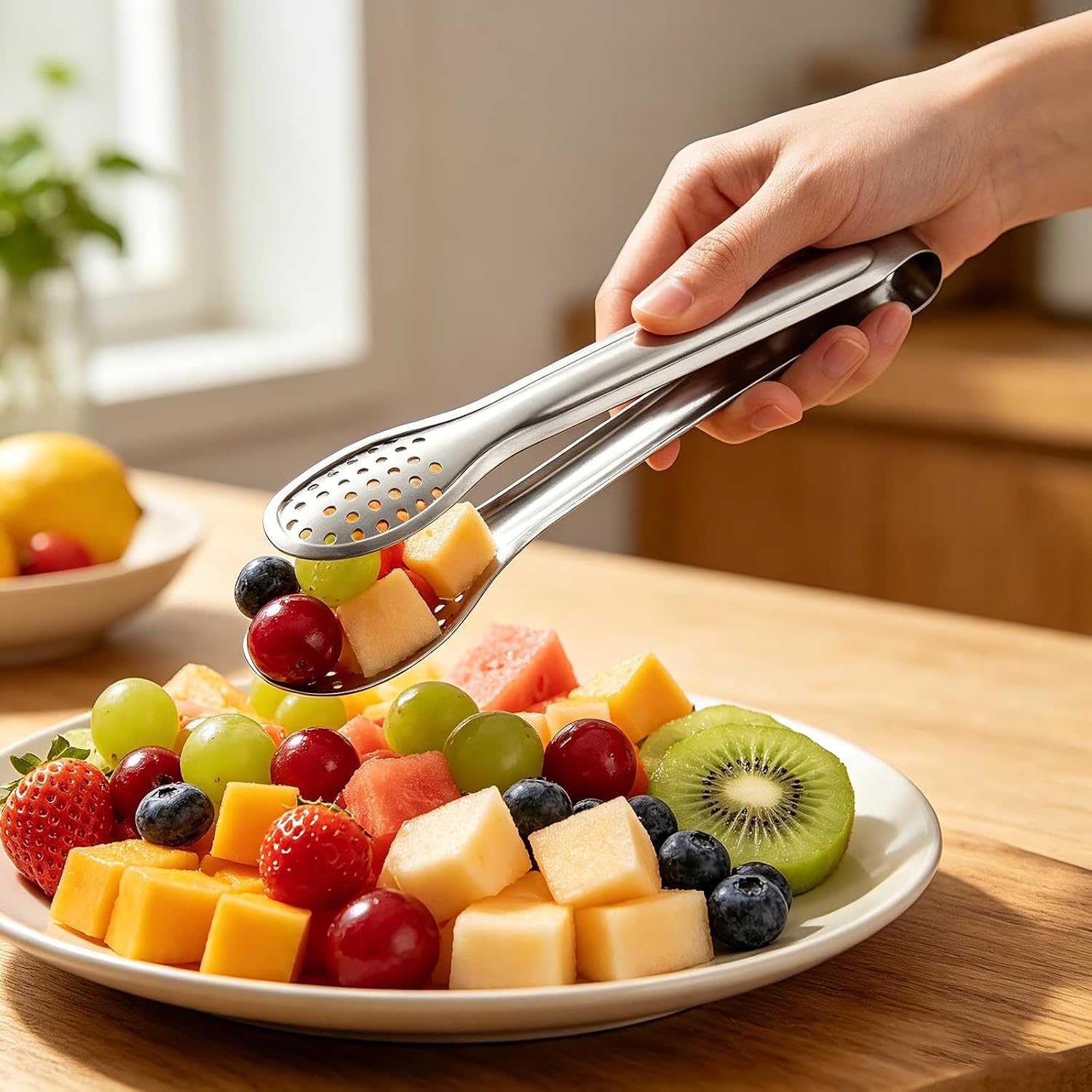 6-Inch Stainless Steel Mini Tongs, 8-Pack for Serving Food