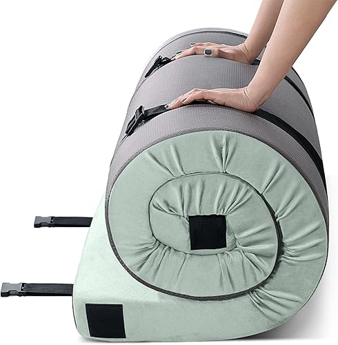 KingChii CertiPUR-US, colchón de espuma viscoelástica, portátil, enrollable, para viajes, campamento, colchón para dormir y suelo, colchón de cuna,