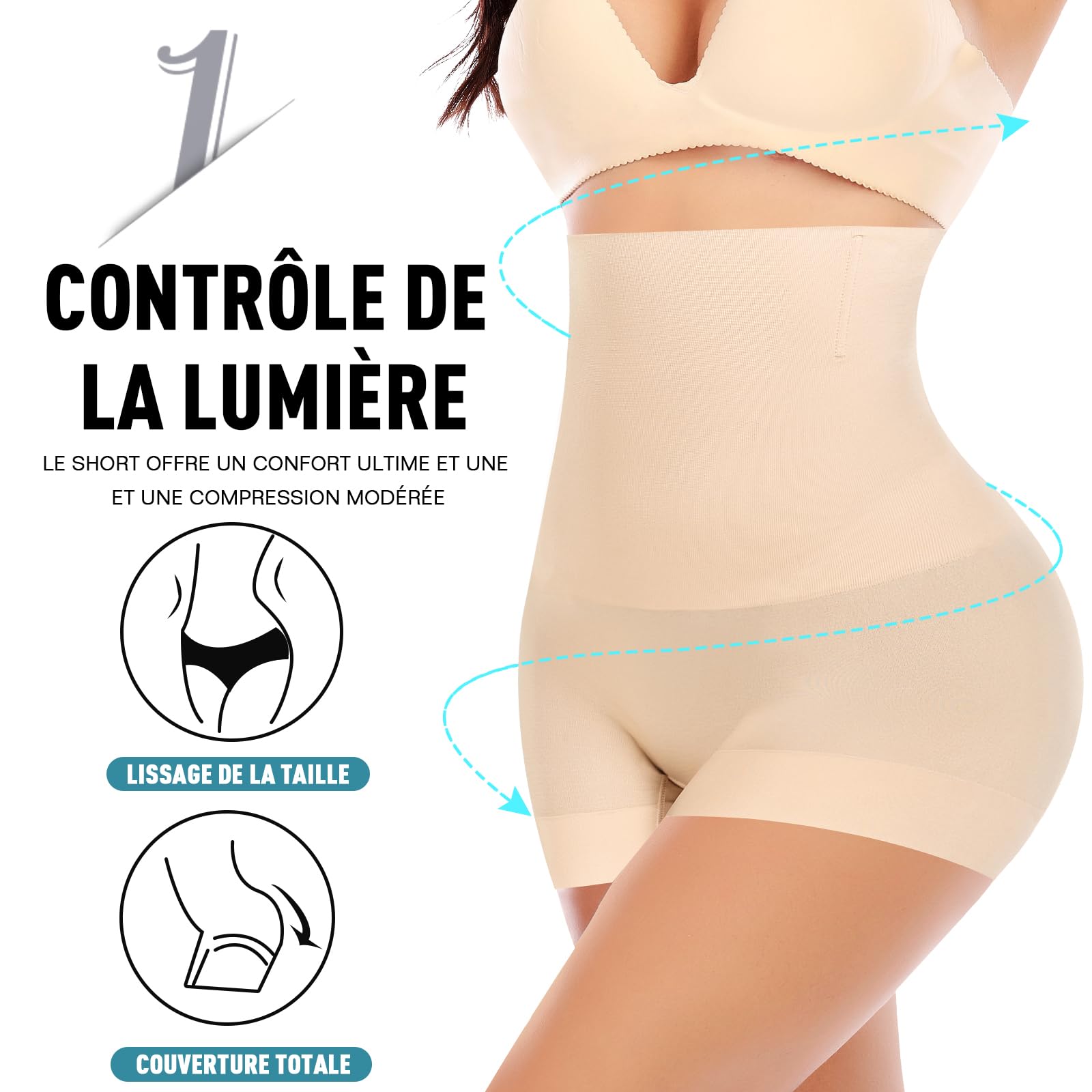 YARRCO Short Gainant Femme Ventre Plat Invisible 431-M ngngngng 123456789