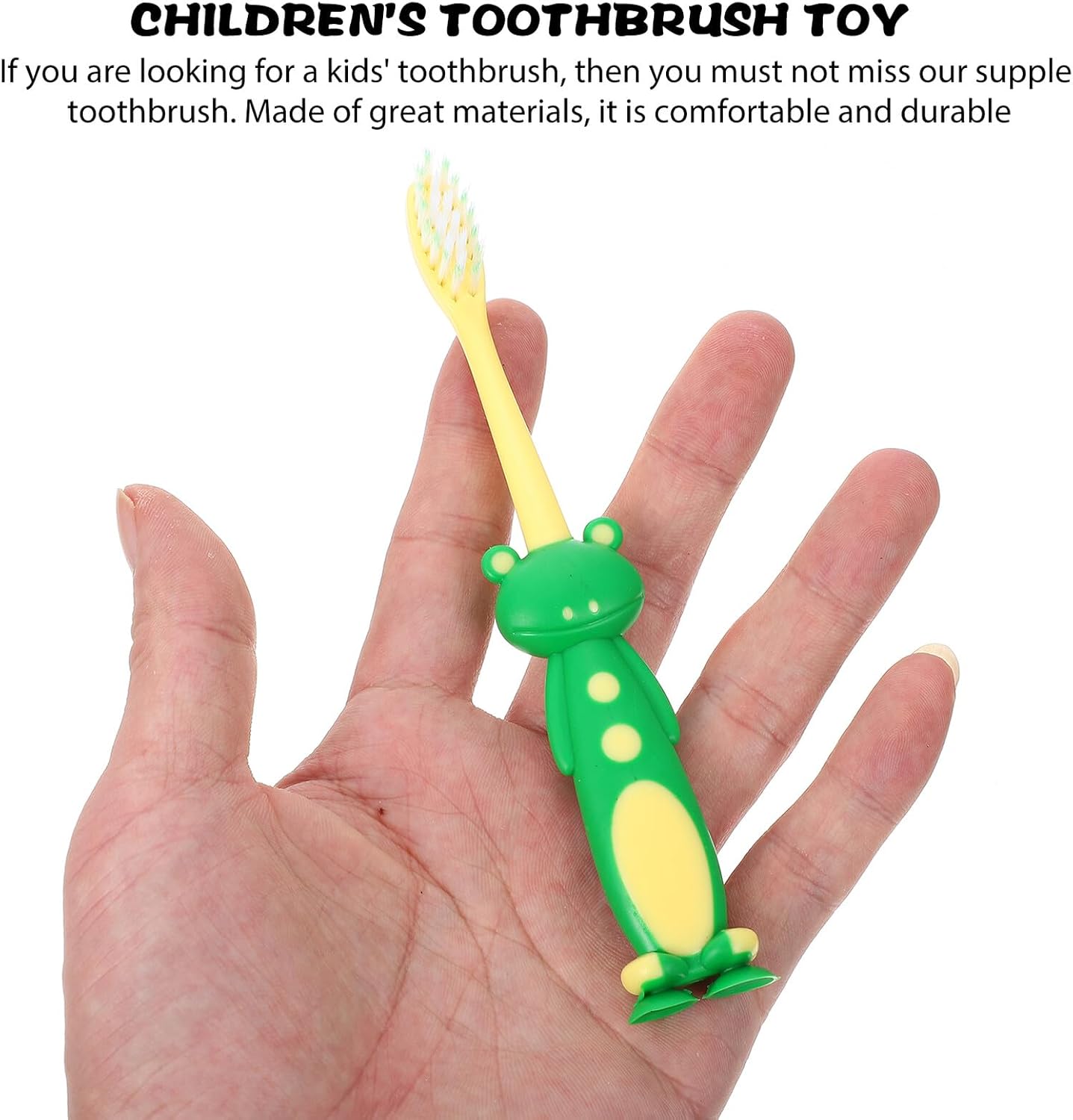 4 Sets Toothbrush with Suction Cup and Manual Cartoon Style Bristles for Oral Health Lightweight Portable Design for Travel and Home Use Washable Handle Easy Grip