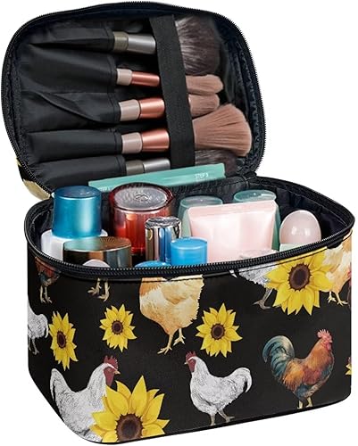 Vista 178 de doginthehole Bolsa de maquillaje, bolsa de cosméticos de viaje, bolsa de aseo portátil grande, organizador de accesorios para mujeres y niñas