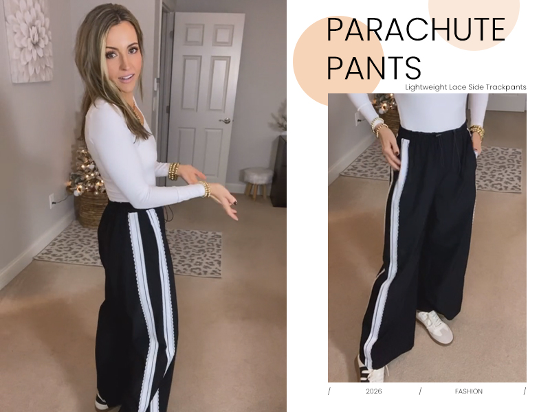 Watch 2026 trendy parachute pants for women on Amazon Live