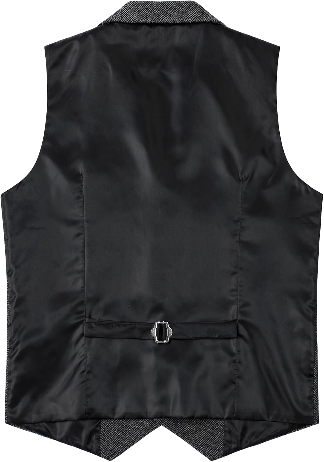 ZEROYAA Mens Lapel Suit Vest Herringbone Waistcoat Dress Vest For Wedding - Image 3
