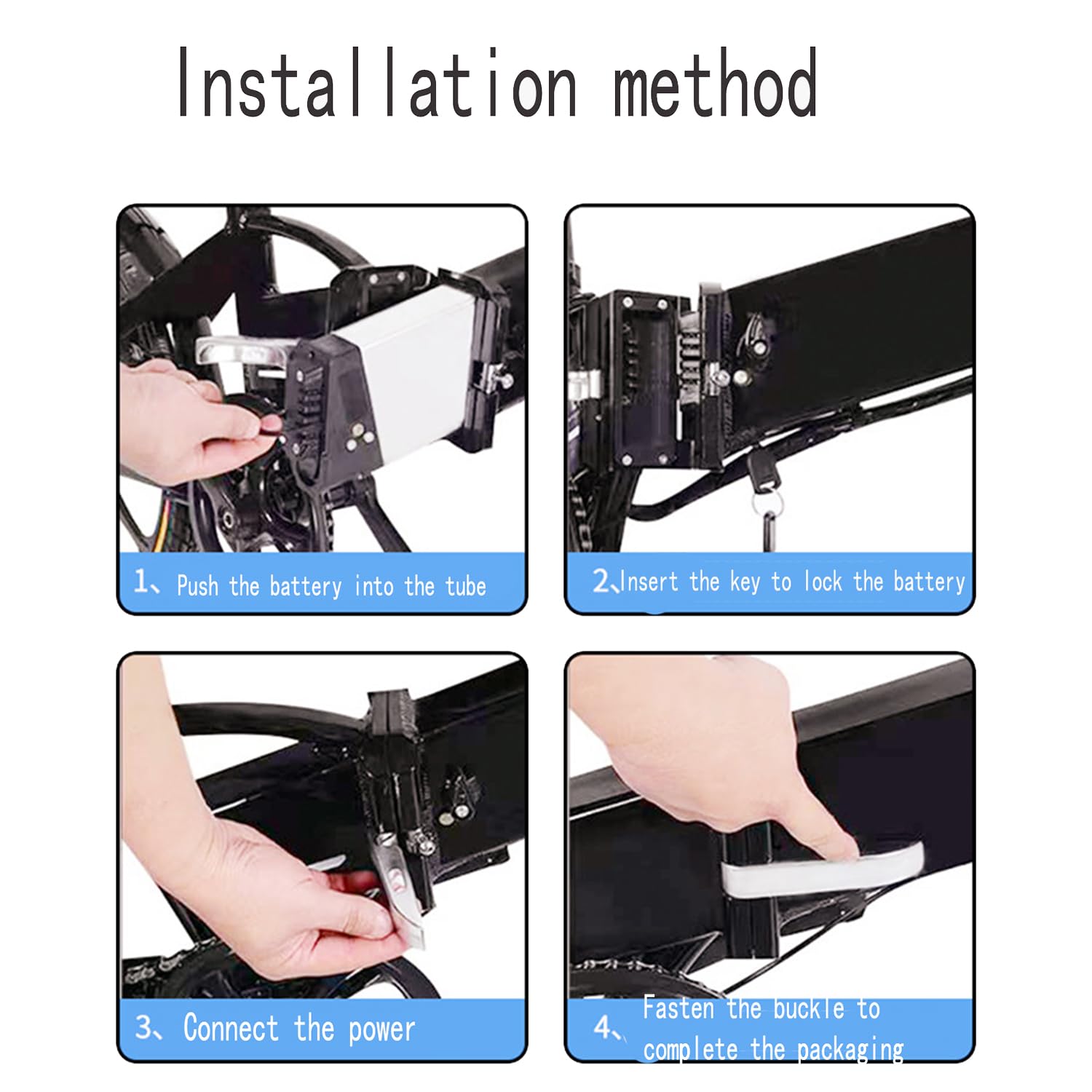 TGHY Batería de Litio extraíble de Repuesto de 36 V 15 Ah/17,5 Ah o batería Interna Oculta de 48 V 10,4 Ah/12,8 Ah/14 Ah con Cargador para Motor de Bicicleta Plegable de 50-700 W.,48v 10.4ah