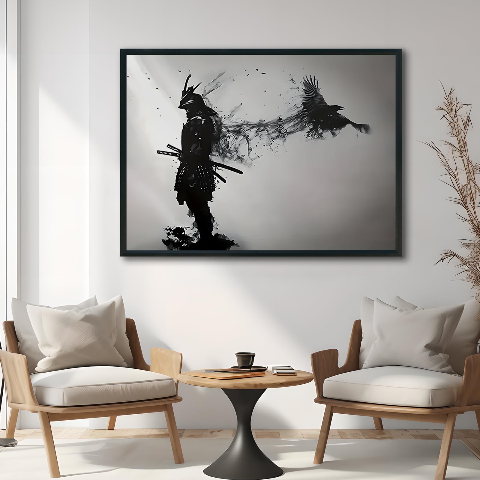 Stampa artistica da parete con samurai corazzato, poster artistico da