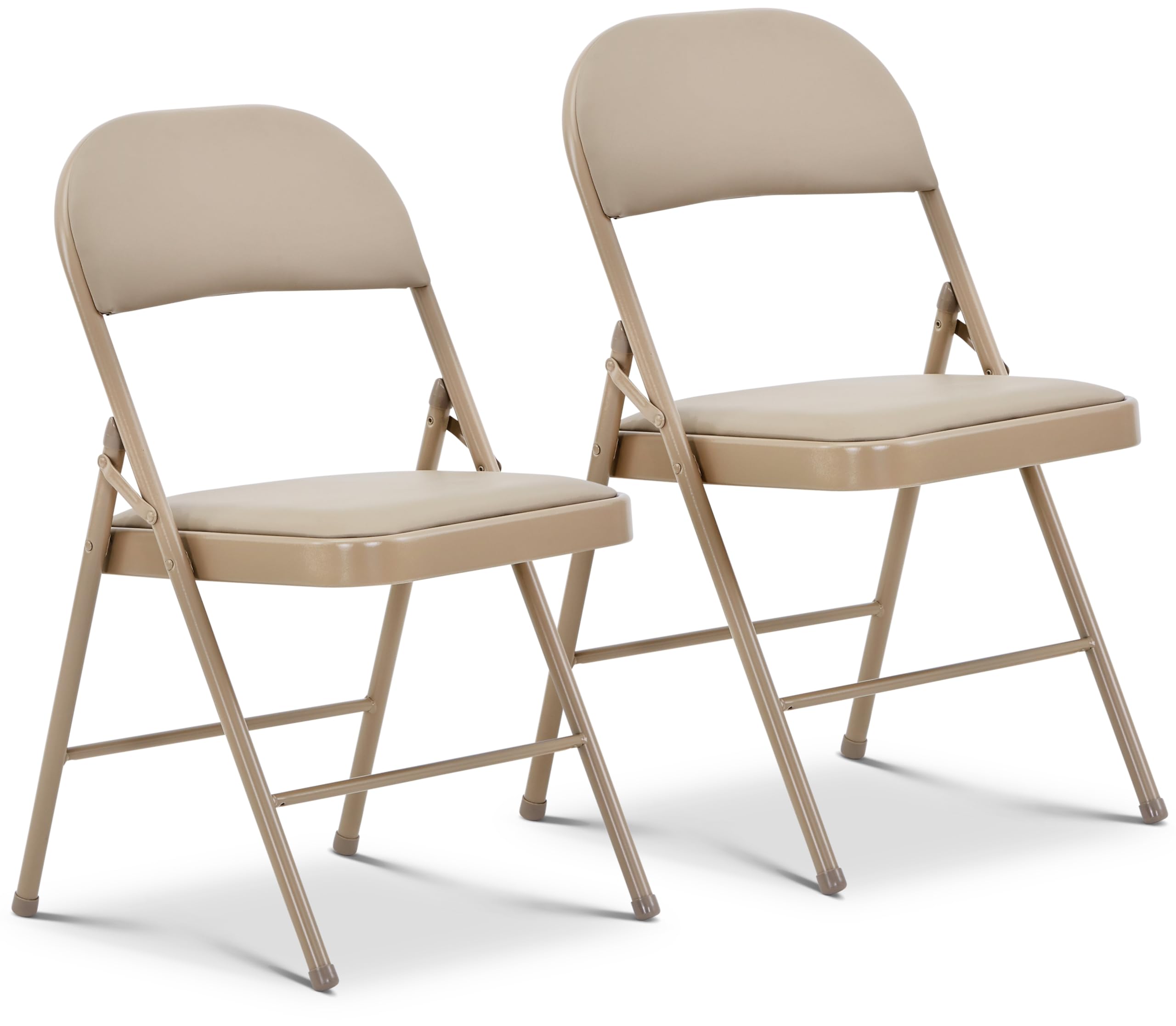 Oline Vinyl Folding Chairs, Padded Vinyl Cushion Chairs with Durable Metal Frame, Indoor Outdoor Stackable Foldable Guest Chairs for Office Wedding