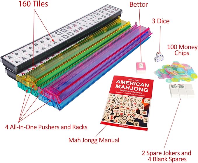 Juego de Mahjong Americano Jongyance 166 Fichas Azul miniatura 4