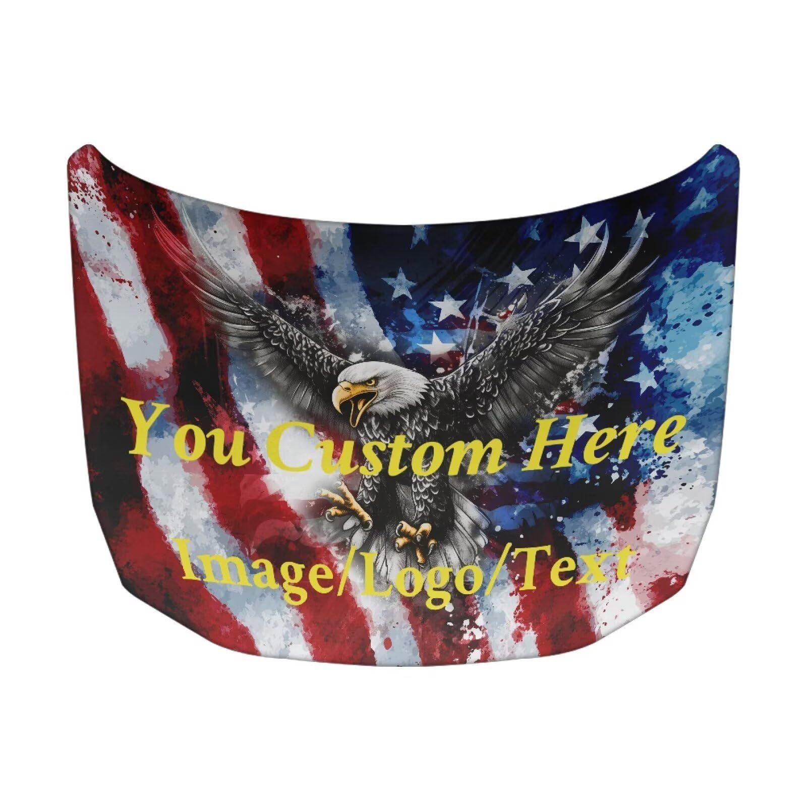 American Flag Bald Eagle Custom Design Car Hood Cover 59×39 Inch Car Hood Wrap Blankets Waterproof Stretchable Automotive Hoods Flag for Compact SUV Sedans Trucks
