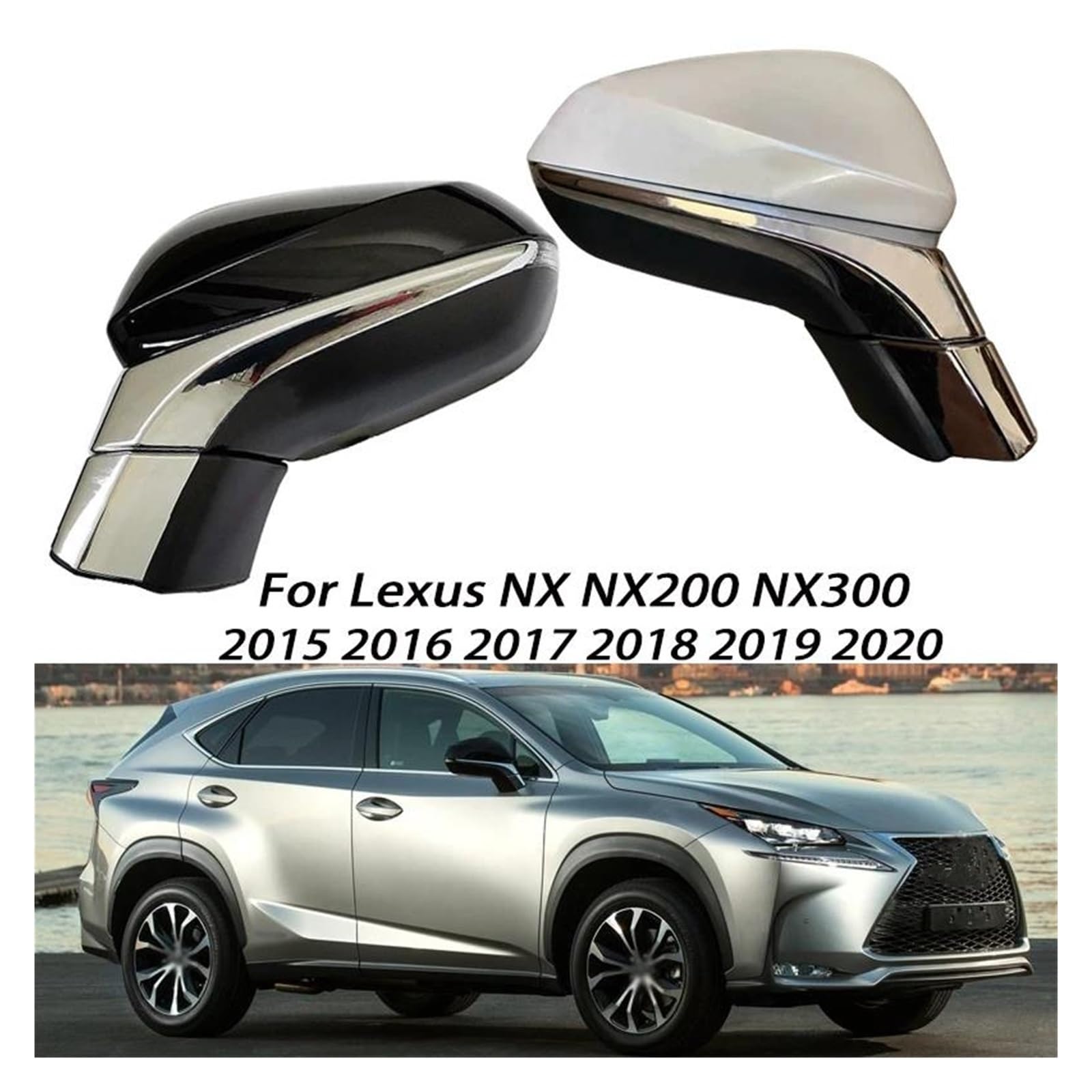 純正 NX AGZ10 AYZ10 左ドアミラー サイドミラー 14+4P ブラック 
