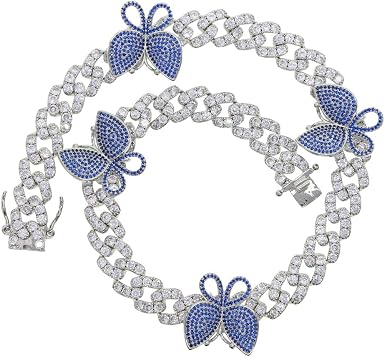 12MM Cuban Chain Butterfly Necklace 