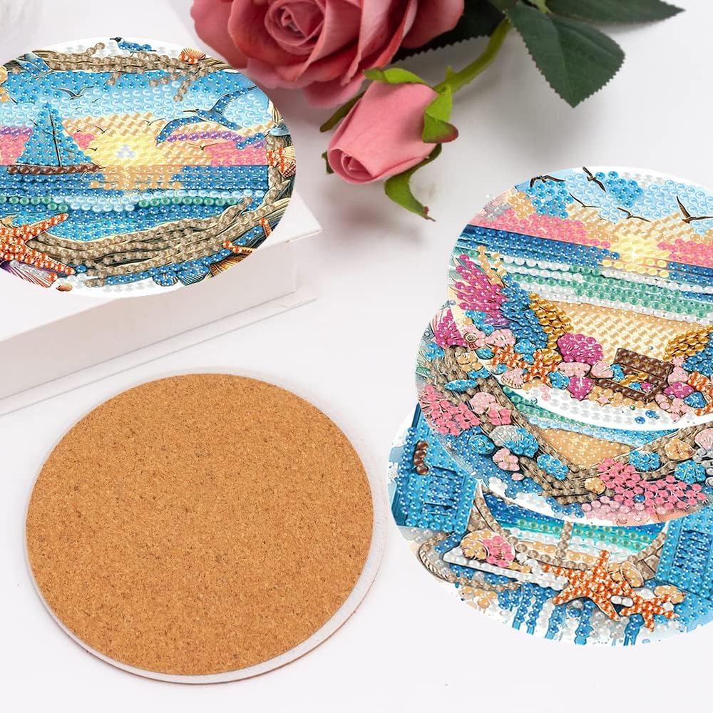8 Pack Diamond Art Coasters Kits for Adults - Diamond Painting Coasters Kit image 5