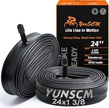 YunSCM 2Pcs 37-540 Engrosar 24 Pulgada cámaras de Aire 24x1 3/8 AV32mm Valve Compatible 24 Pulgadas Bicicleta cámaras de Aire 24x1 3-8 24 x 1 3/8